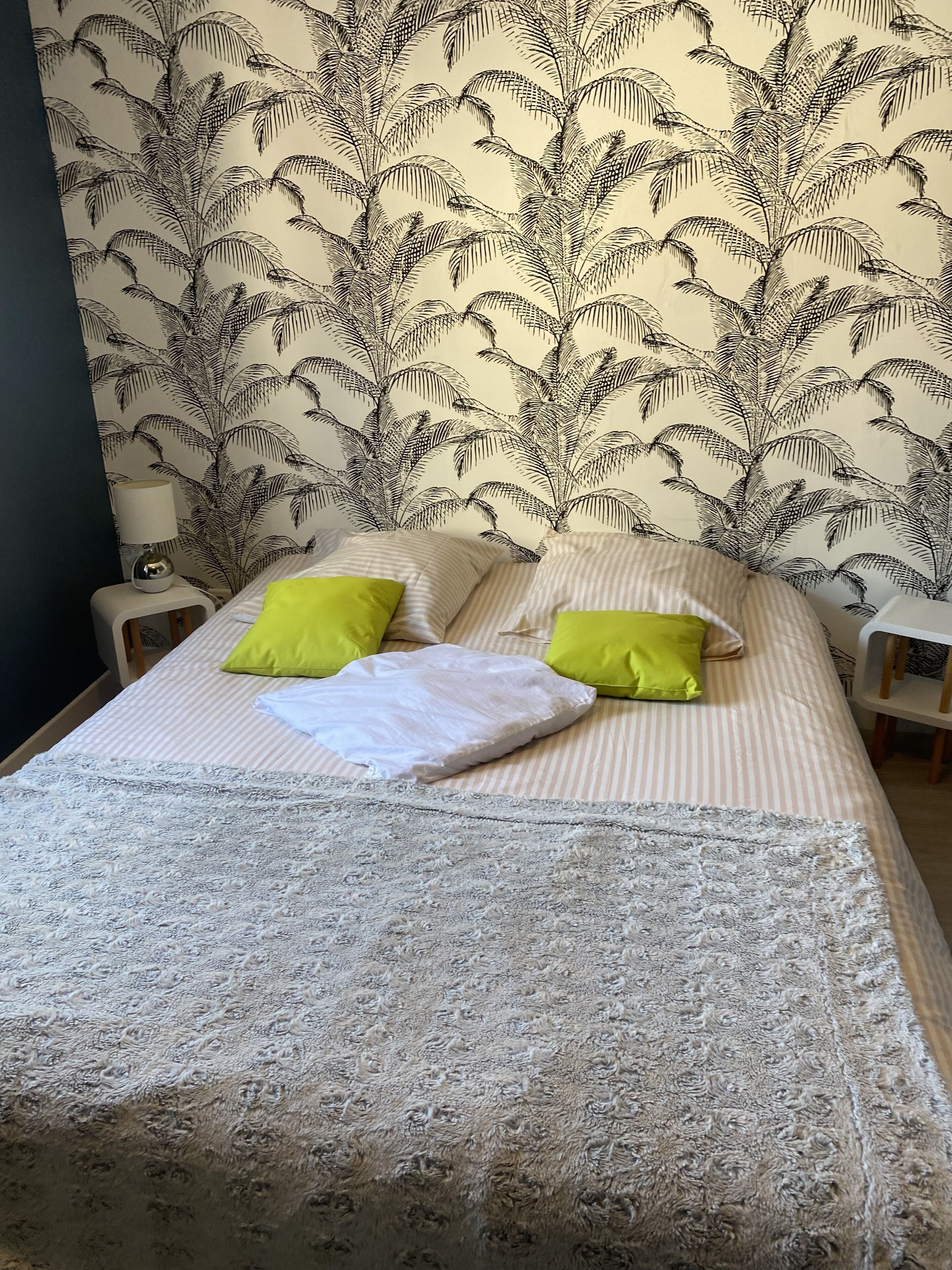 1 chambre, fer et planche à repasser, draps fournis