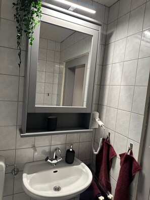 Shower, hair dryer, towels - Gemütliche Ferienwohnung in der Alten Schule in Roth Direkt am Lahntalradweg (Weimar (Lahn))