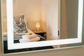 1 bedroom, iron/ironing board, travel crib, WiFi