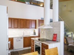 Fridge, microwave, dishwasher, highchair