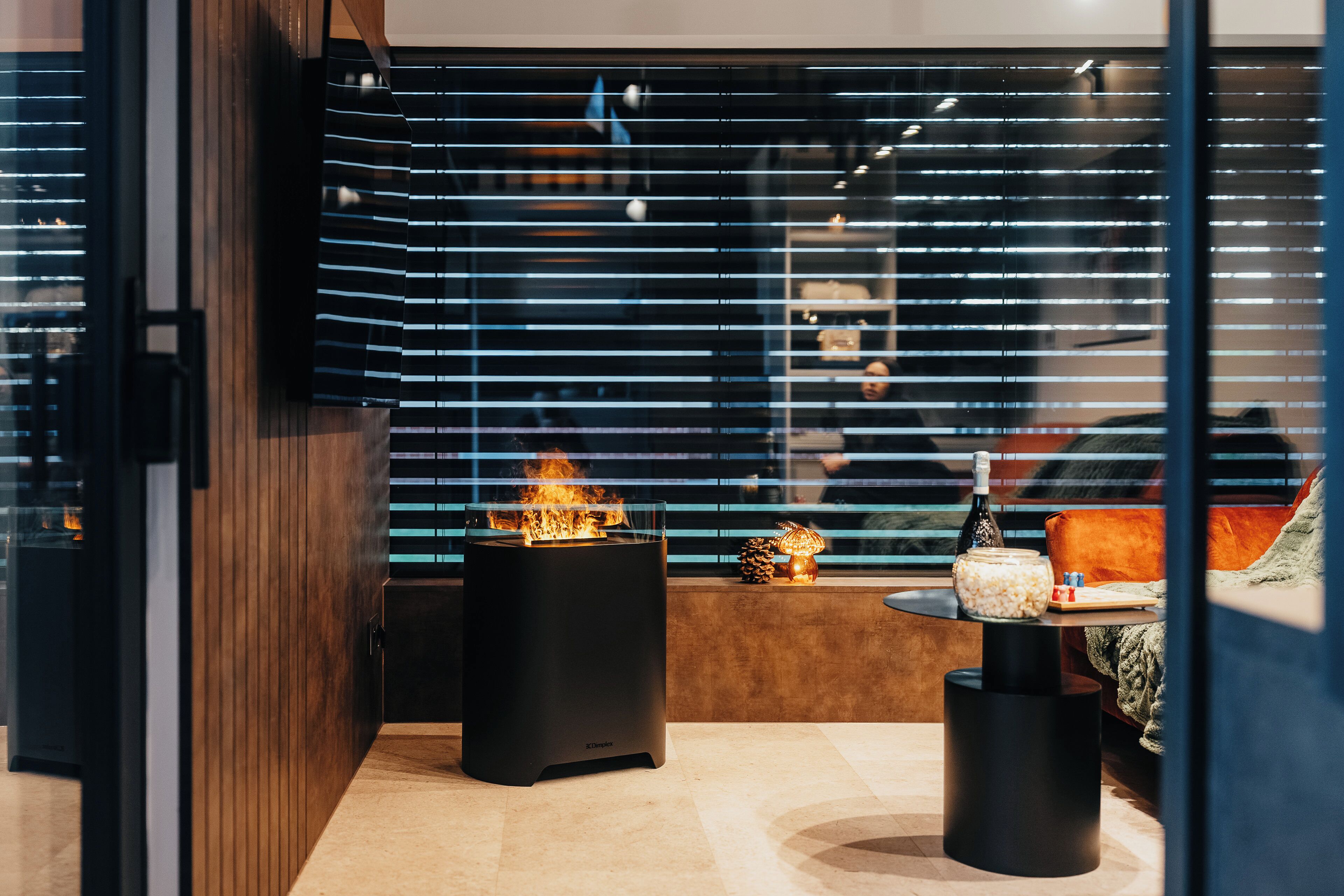 Design Mobile Home, Patio, Garden View | Living area | 55-inch Smart TV with cable channels, first-run films, heated floors