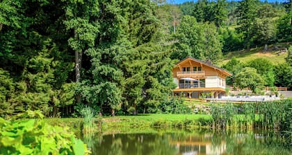 Chalet New 10 People With spa and heated swimming pool in the quiet and natural