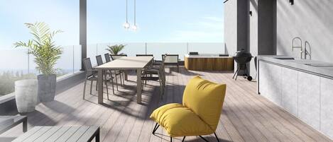 55-inch Smart TV with satellite channels, heated floors