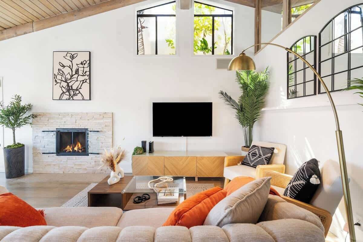 Télévision, cheminée, jeux vidéo