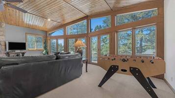 TV, foosball, offices