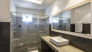Deluxe Room | Bathroom | Shower, rainfall showerhead, free toiletries, hair dryer