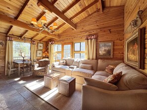 TV, fireplace - Barrick Cabin - 2 bedroom, 1 bath - large deck (Tahoe City)