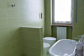 Haartrockner, Bidet, Handtücher, Seife