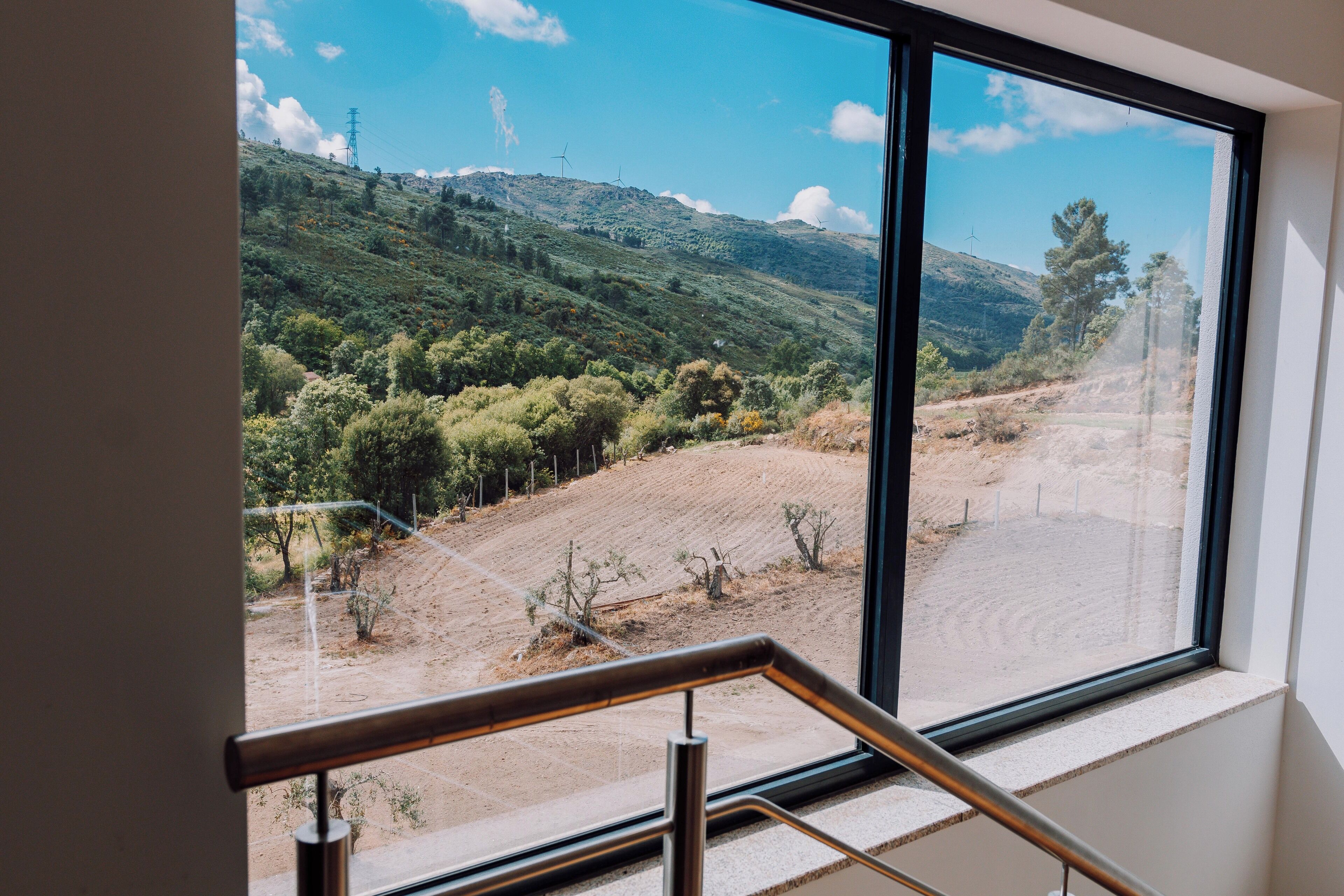 Vue sur la campagne depuis l’hébergement