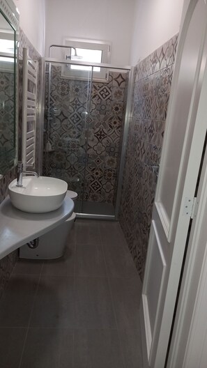Regadera, secadora de cabello, bidet, toallas 