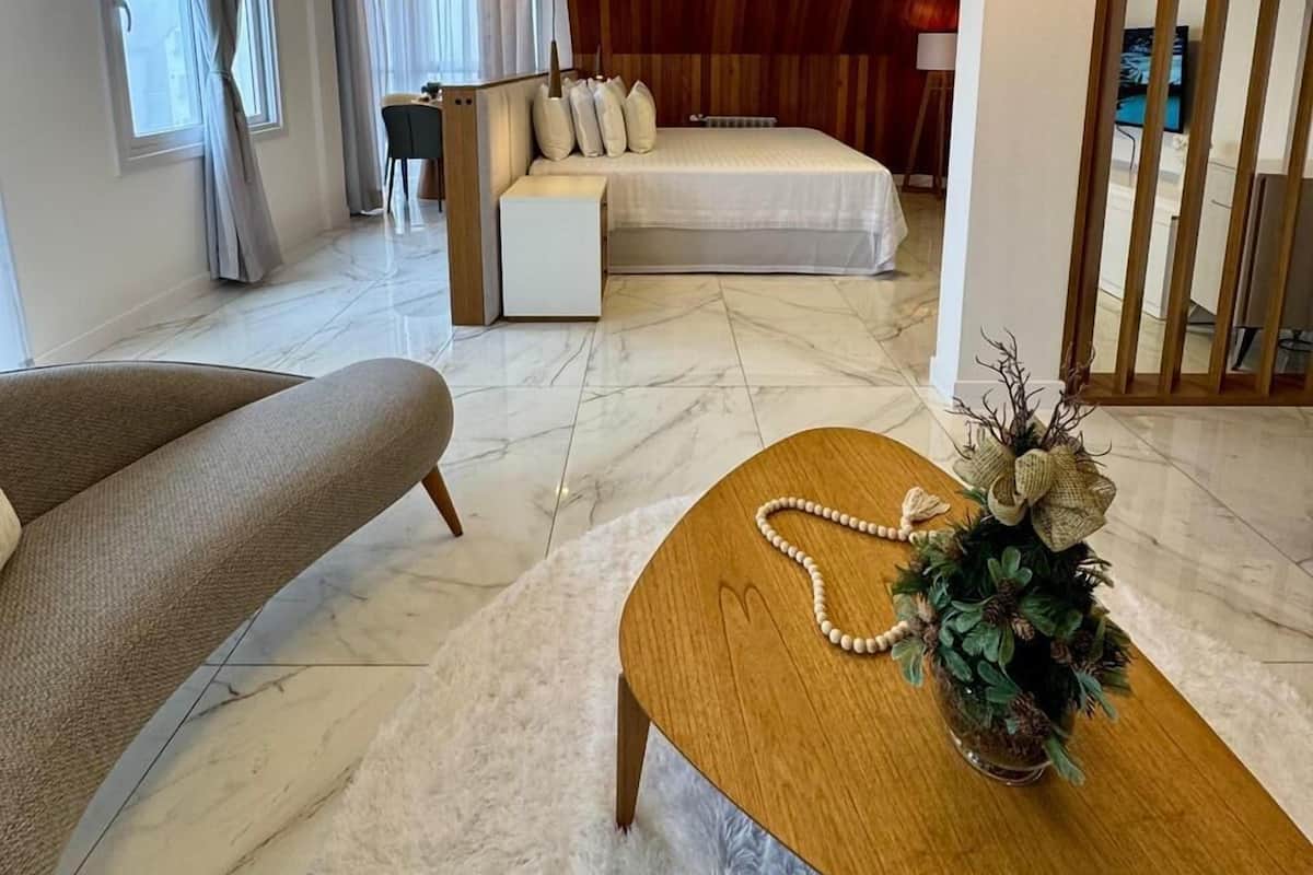 Presidential Studio Suite, 1 Bedroom | Hypo-allergenic bedding, pillow-top beds, minibar, desk