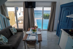 Luxe villa, privézwembad, uitzicht op zee | Woonruimte