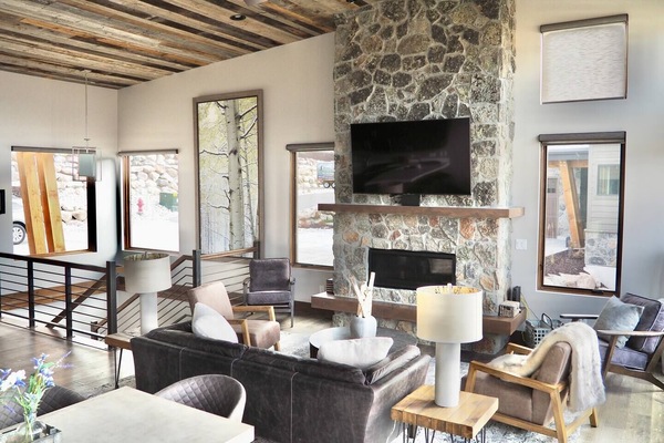 Smart TV, fireplace, table football