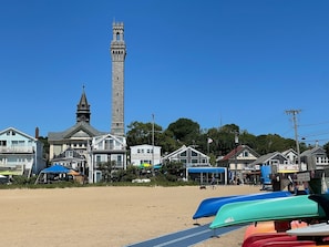 On the beach, beach towels - Modern Beachfront Escape - Steps from Ferry - Deck (Provincetown)