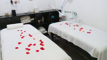 Sauna, steam room, mud baths, deep-tissue massages, Swedish massages