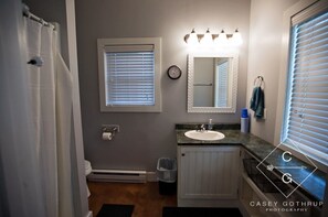 Shower, towels, soap, shampoo