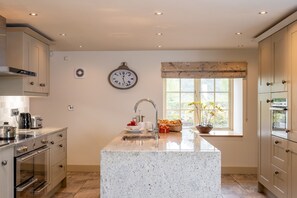 Fridge, microwave, oven, toaster