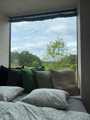 Vue sur la campagne depuis l’hébergement