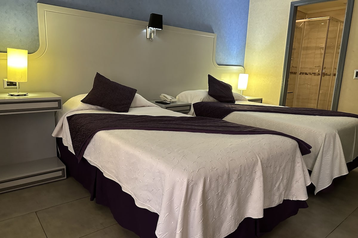 Twin Room | Down comforters, in-room safe, desk, laptop workspace