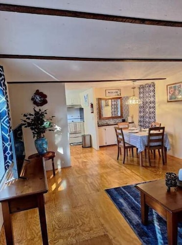 Restful manufactured suite where visitors can relax during their stay. 