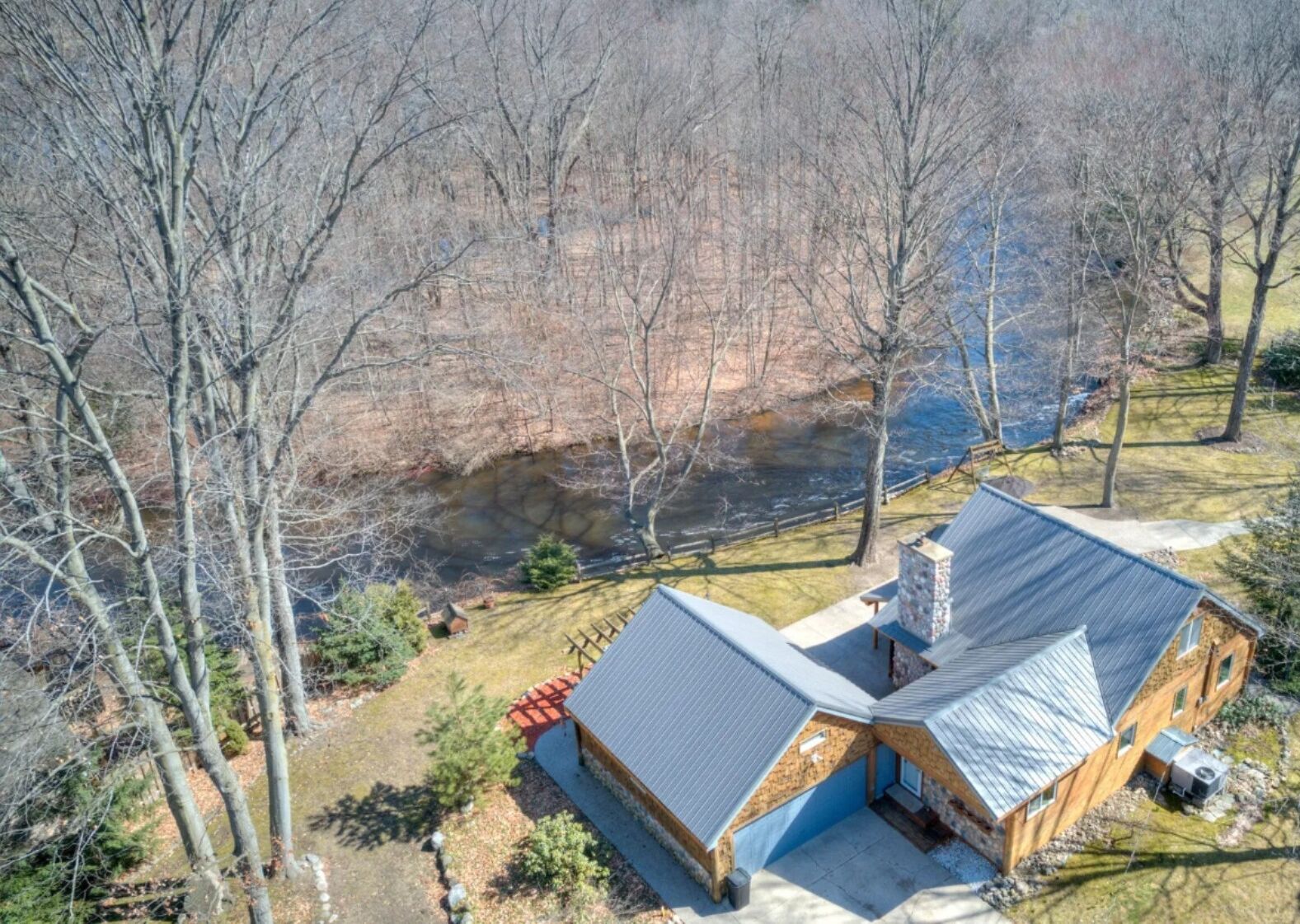 White River Trout House Hesperia MI Riverfront Cabin