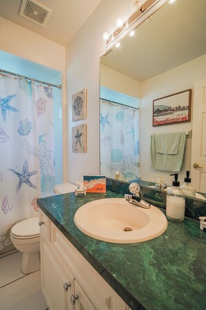 Hair dryer, towels, soap, shampoo - Come Home to Paradise….
Screened in pool with covered lanai and hot tub (Sebastian)
