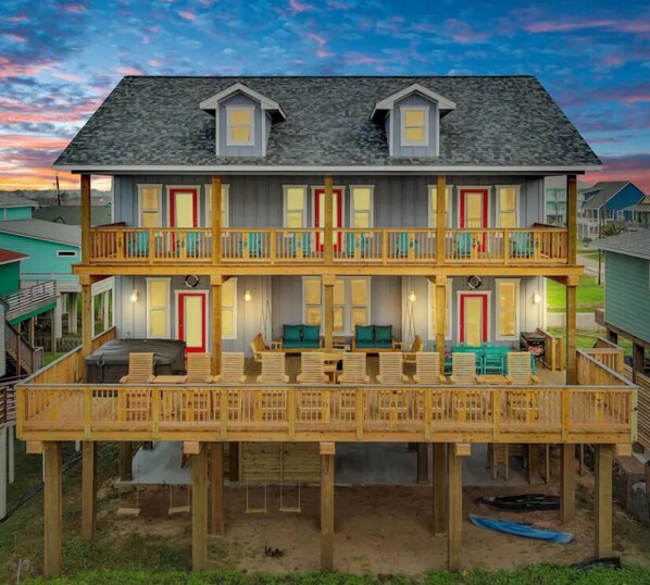 Exterior - All Decked Out! ! BRAND NEW BUILD 2024! HOT TUB! GOLF CART! Pets! Beachfront! (Surfside Beach)