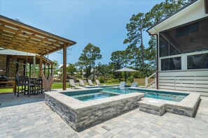 Outdoor pool, a heated pool - Luxurious waterfront retreat! Bring your boat! Stunning new private pool! (Santa Rosa Beach)
