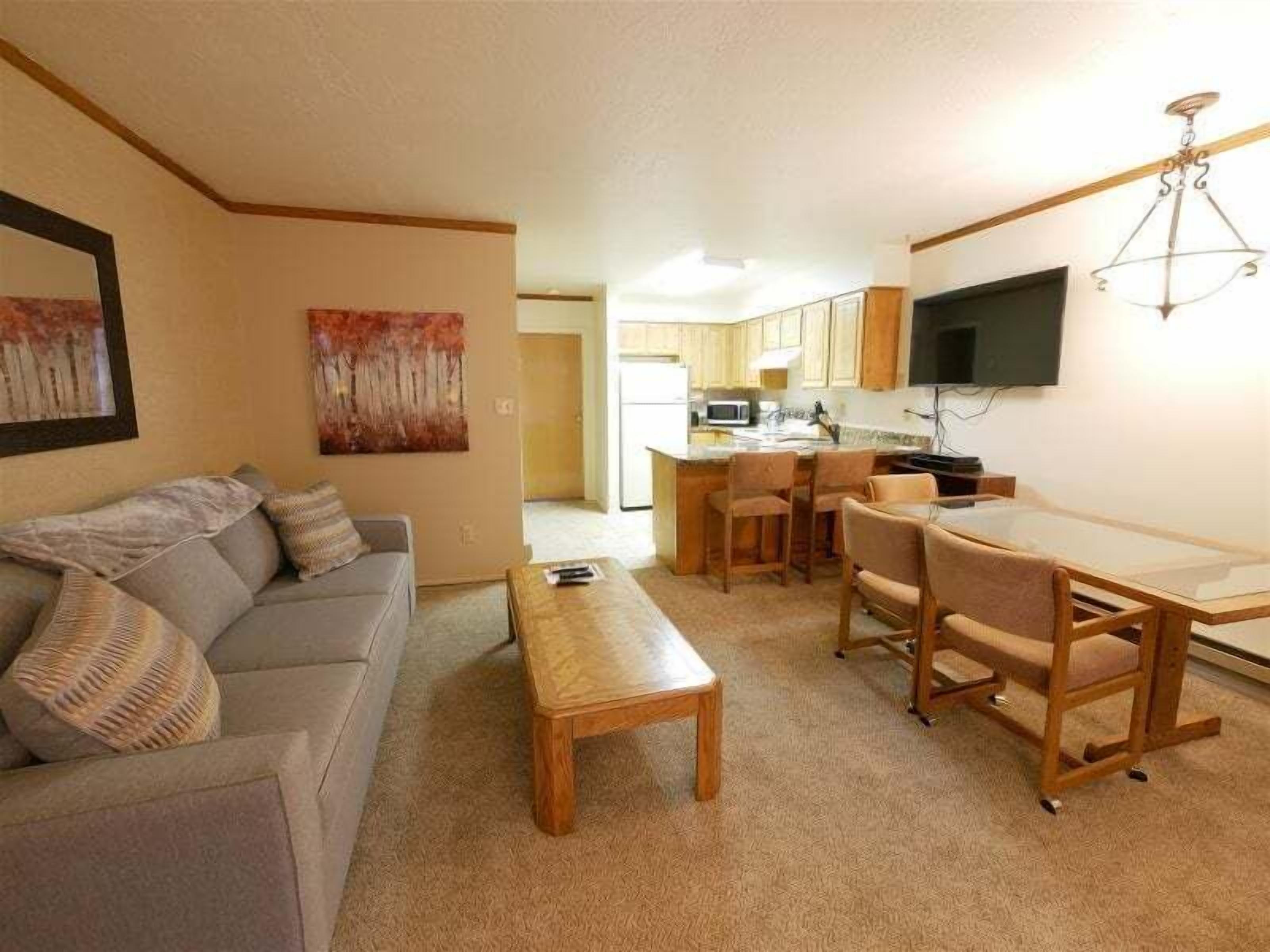 Smart TV, fireplace, DVD player, video library