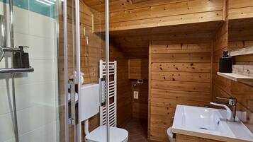 Dusche, Haartrockner, Bidet, Handtücher