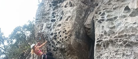 Outdoor rock climbing