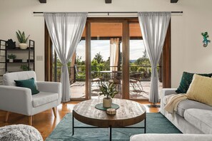 Televisión, chimenea, libros