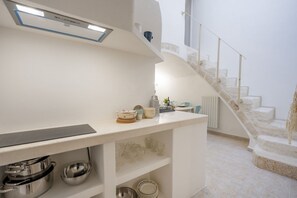 Fridge, stovetop, dishwasher, electric kettle