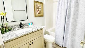 Towels, soap, shampoo, toilet paper