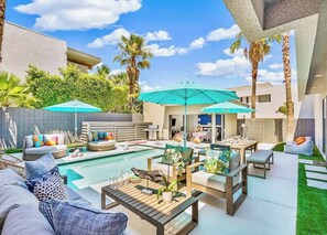 Terrace/patio - New! Villa Moderne: Modern Luxury, Private Pool (Palm Springs)
