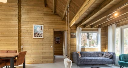 Nice wooden house on the edge of the forest