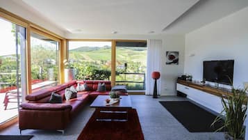 TV, fireplace, DVD player, stereo