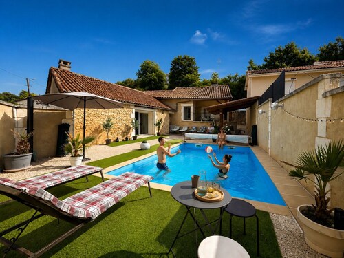 Stone house with a private pool