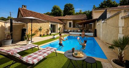 Stone house with a private pool