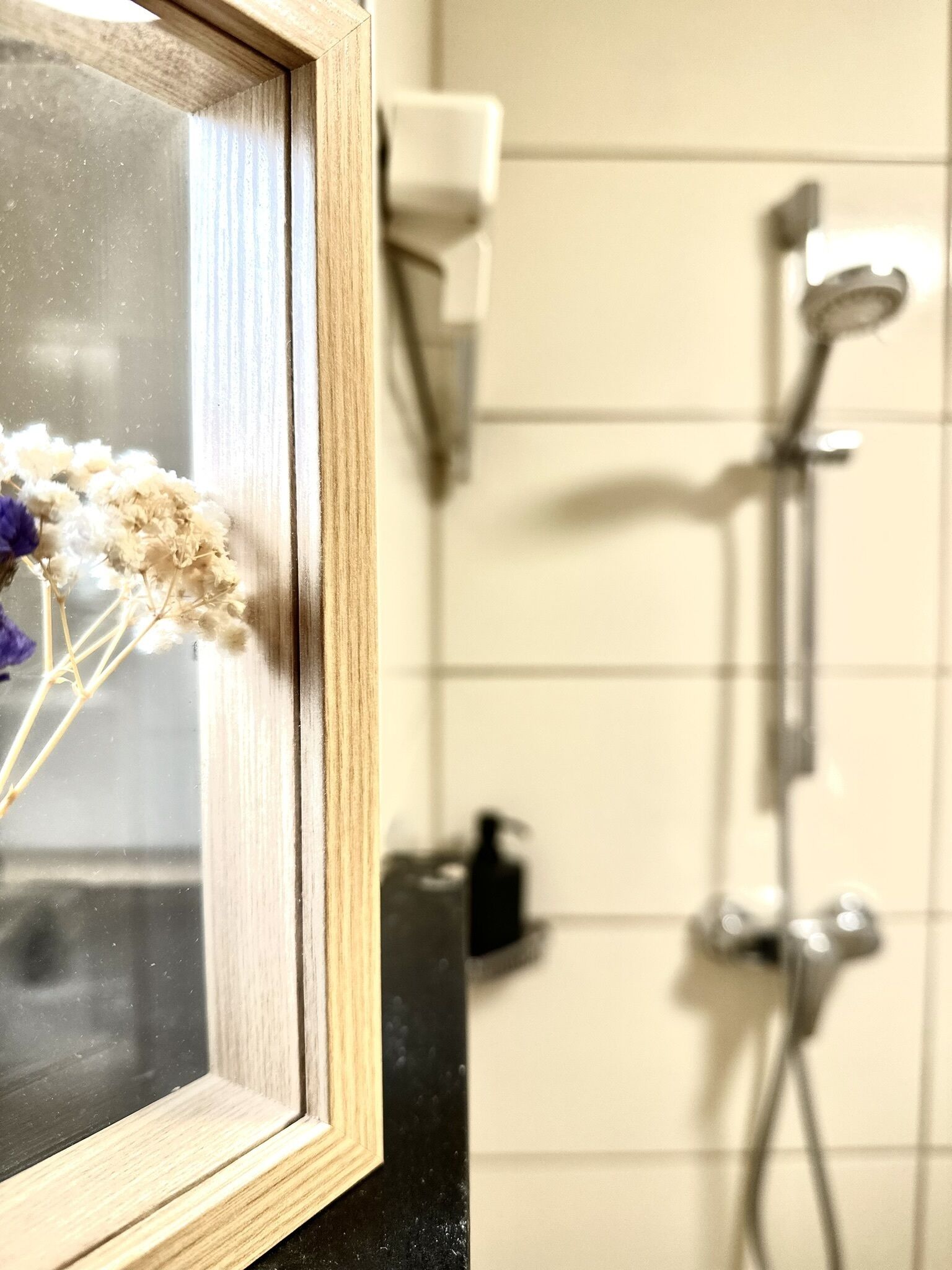 Shower, eco-friendly toiletries, hair dryer, towels