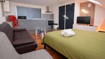 Individually decorated, individually furnished, desk, laptop workspace