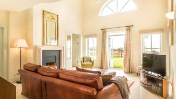 Televisión, chimenea