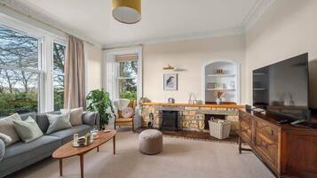 Smart TV, fireplace, video games, offices