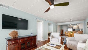 Living area - Pup-Friendly! Direct Oceanfront! Shorely Goodness: PierView 105 Oceanfront Condo (Nags Head)