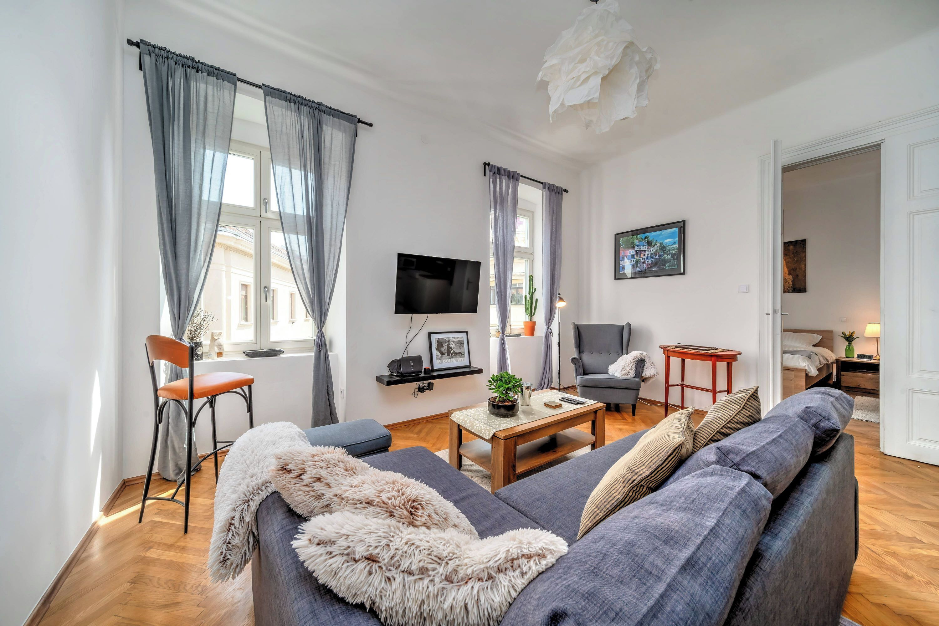 Appartamento familiare, 1 camera da letto, microonde (City Soul Apartment) | Area soggiorno | TV a schermo piatto