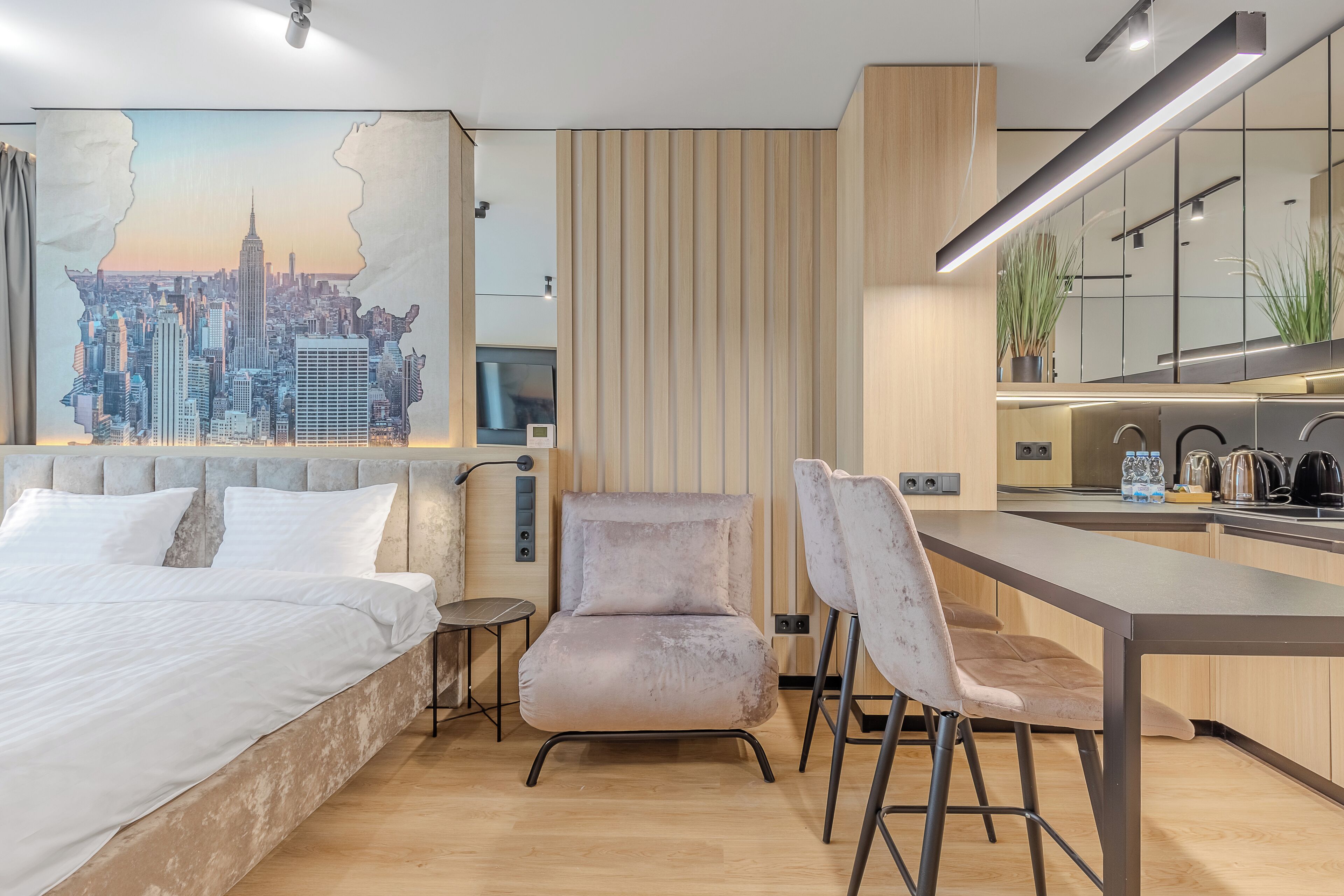 Premium Studio | Premium bedding, down comforters, memory foam beds, in-room safe