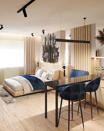 Junior Suite | Premium bedding, down comforters, memory foam beds, in-room safe. Manhattan High Line Apart