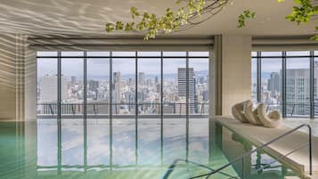 Indoor pool, open 6:30 AM to 9:30 PM, lifeguards on site