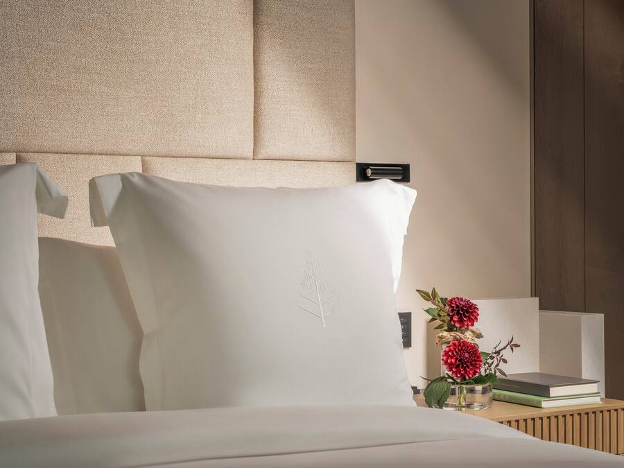 Premium bedding, down comforters, pillowtop beds, minibar