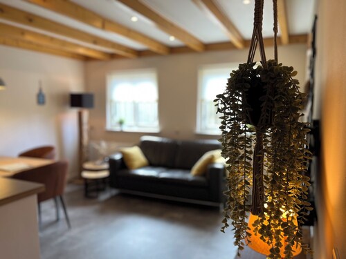 Compact apartment with sunny terrace and extra toilet on bedroom floor.